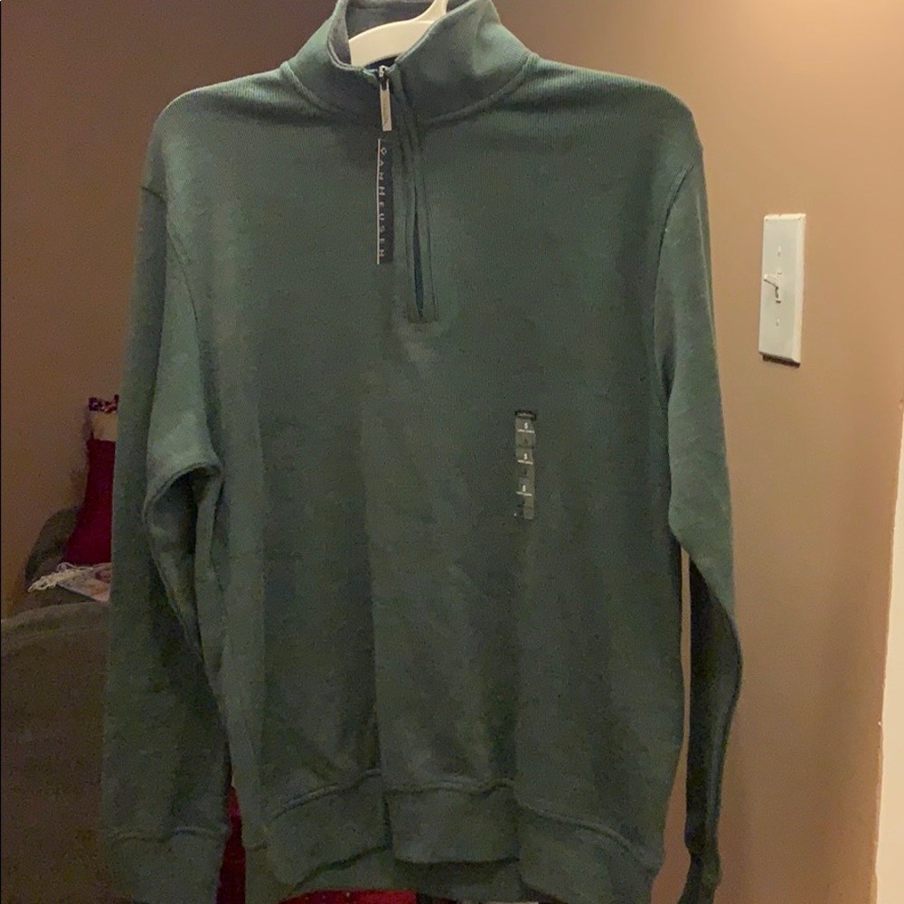 NWT Van Heusen ZIP up   Green Sweater